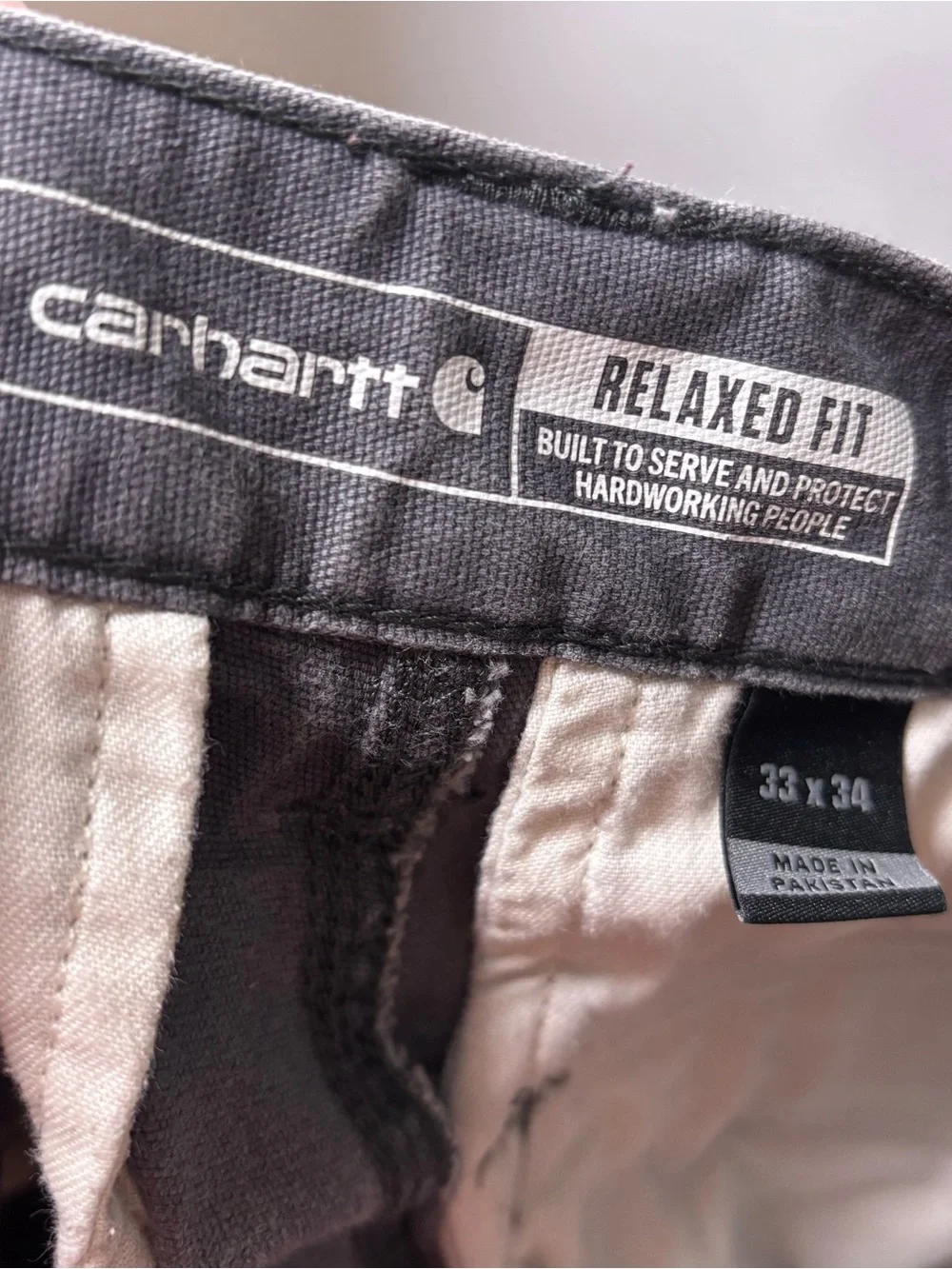 Carhartt Rugged Flex Relaxed Fit Canvas Cargo Work Pants Size 33x34